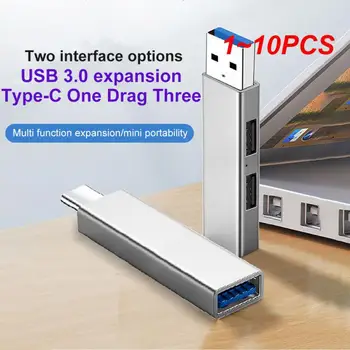1 ~ 10ШТ USB-концентратор 3.0 Hub 2.0 Multi USB Splitter Hub Используйте адаптер питания с 3 портами множественного расширения 2.0 USB 3.0 Hub для ПК