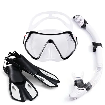 1+1+1 Профессиональная маска для подводного плавания Очки для подводного плавания HD Противотуманная маска для подводного плавания Ласты для подводного плавания с маской и трубкой