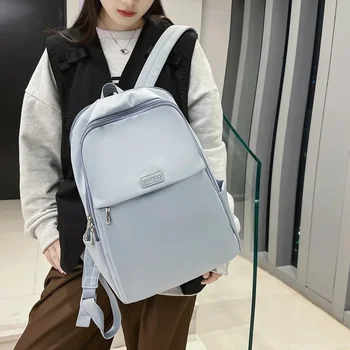 Lawaia Нейлоновый женский рюкзак для ноутбука, модный рюкзак через плечо, сумка на спине, однотонные рюкзаки в элегантном стиле для девочек, сумка для книг 2024 г.