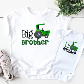 Одинаковые рубашки для братьев и сестер, футболки для старшего брата и младшего брата, топы для братьев-грузовиков, одежда для большого брата и младшего брата