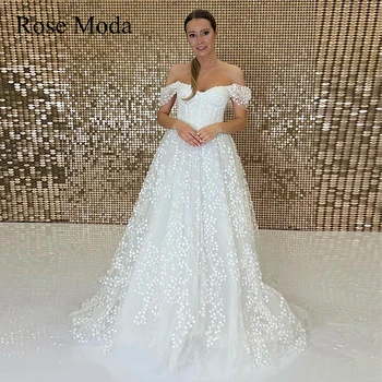 Rose Moda С Открытыми Плечами 3D Кружевные Свадебные Платья Pastrol Destination Свадебное Платье На Заказ