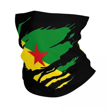 Бандана с флагом Гайаны в рваном стиле, повязка на шею, маска Французской Гвианы, Шарф, Многоцелевая повязка на голову, Спорт на открытом воздухе, Унисекс для взрослых, Весь сезон