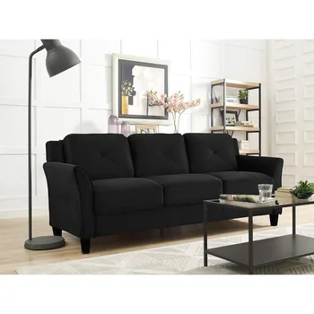 2023 Новый семейный современный диван для гостиной, удобный и мягкий, черный