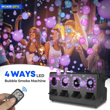 MOKA SFX 4 Способа LED Bubble Fog Machine 1400w DMX Remote Smoke Bubble Machine с Подсветкой RGBW Большой Емкости для Сценических мероприятий