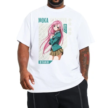 Летняя модная Мужская футболка Оверсайз с Милым эстетичным принтом аниме Waifu, Футболка размера Плюс, Повседневная Уличная одежда, большие высокие топы, Муж