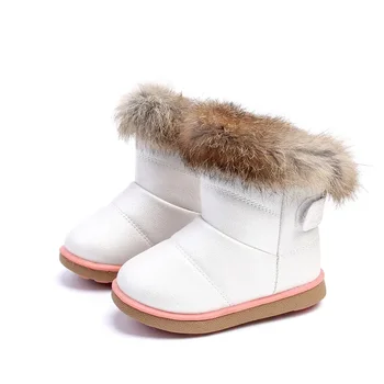 Зимние детские зимние ботинки 2023 года, модные однотонные плюшевые теплые ботильоны для девочек, детская хлопчатобумажная обувь, зимние ботинки, Новинка
