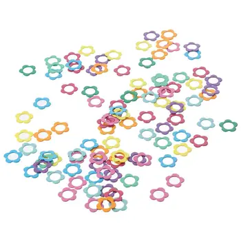 металлическая Вязальная строчка в форме цветка, Металлическое кольцо, Многоцветные Маркеры для стежков, ювелирные аксессуары в форме цветка из сплава