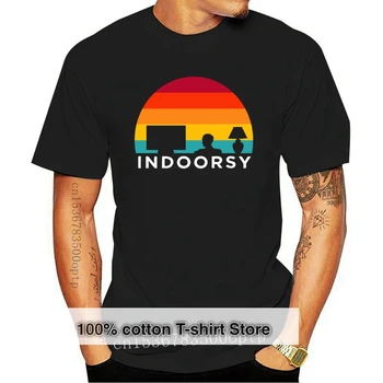 Новый Indoorsy Rather Be Outdoors Потоковый Забавный Мем Винтажная Черная футболка S-3Xl Свободного размера Топ Ajax Забавная футболка
