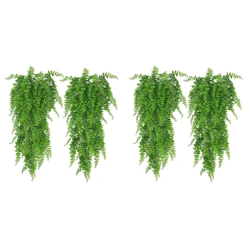 Новые искусственные подвесные растения из 4 упаковок, искусственные листья плюща, украшение стен для внутреннего и наружного декора, искусственная виноградная лоза для дома из зелени