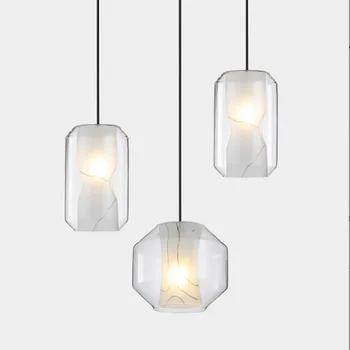 Подвесные светильники Nordic Glass Art с одной головкой, Прикроватная тумбочка, Гостиная, спальня, Коридор, Лестница, Кухня, бар, Подвесной светильник Woonkamer