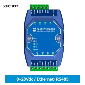 Сетевой модуль ввода-вывода Ethernet RJ45 RS485 4DI + 4DO TCP RTU С поддержкой Шлюза Modbus DC8-28V Промышленного стандарта ME31-AXAX4040
