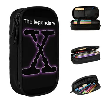 Легендарная Коробка для Ручек X Purple, Двухслойная, Большой емкости, Детские Школьные Принадлежности, Чехол для Ручек X Files, Удивительный Подарок