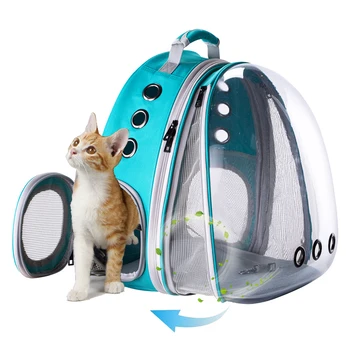 Передний расширяемый рюкзак для кошек, переноска для посещения ветеринара, прозрачная космическая капсула с пузырьками, сумка для путешествий астронавта, походная сумка для котенка, маленькой собаки