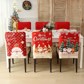 Рождественский Чехол для стула для Рождественского банкета, Украшение для сидения в столовой для Санта-Клауса, Чехол для кухонного стула, Подарки для Рождественского домашнего декора.