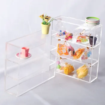 Кукольный Домик DIY Прозрачный шкаф для торта мини-книжный шкаф миниатюрные предметы товарная полка OB11 BJD Кукольный Дом мебельные Аксессуары