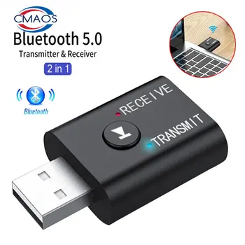 2 В 1 USB Беспроводной адаптер Bluetooth 5.0 Передатчик Bluetooth для компьютера, телевизора, ноутбука, динамика, адаптера гарнитуры, приемника Bluetooth