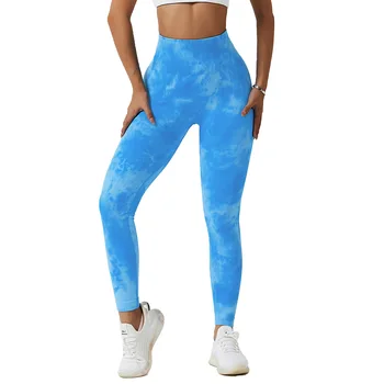 Галстук краситель бесшовные колготки с высокой талией персиковые бедра штаны для йоги фитнес спортивные леггинсы колготки для женщин, сексуальные женские леггинсы