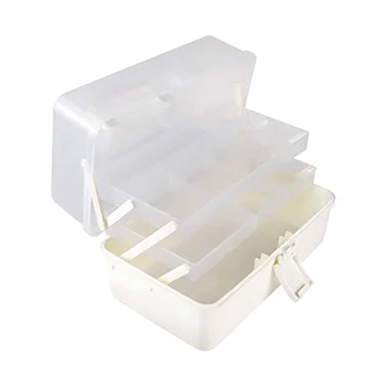 Органайзер для хранения поделок, 3-уровневый Органайзер для рыболовных снастей, Швейная коробка, Органайзер для дизайна ногтей с ручкой, ящик для инструментов