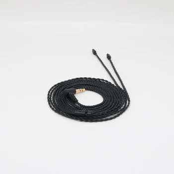 YGUAGNYU 4-нитный монокристаллический кабель для наушников с медным покрытием, серебряный витой плетеный кабель для наушников 0,78 мм 2PIN подходит для MOONDROP
