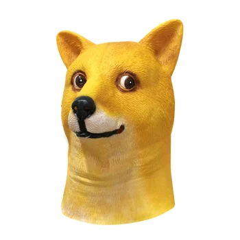 Виниловая маска для собаки, маска животного на всю голову, мопс Шиба для пародийного подарка на Хэллоуин.