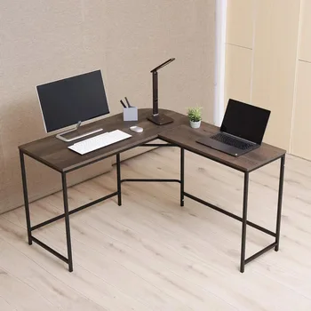 L-образный Компьютерный стол для взрослых из дымчатого дуба Рабочий стол для ПК Геймера Компьютерный стол Офисная мебель