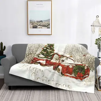 Рождественский Санта-Гном, красное одеяло для грузовика, флисовое Весенне-осеннее дышащее теплое одеяло для кровати, уличные покрывала