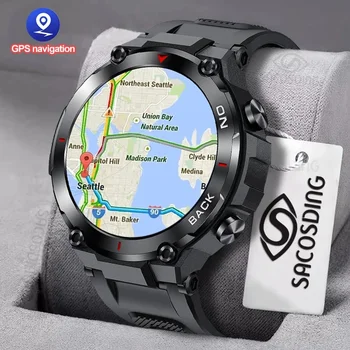 Новые мужские смарт-часы с GPS-навигатором, военные, для занятий спортом на открытом воздухе, фитнесом, умные часы с длительным режимом ожидания, мужские часы для плавания для Xiaomi Huawei IOS