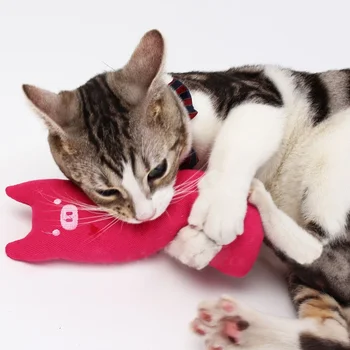 Мини-милая Интерактивная Плюшевая игрушка для кошек, Скрежещущая зубами Кошачья мята, Игрушки для жевания котенка, игрушка для кошачьей мяты, игровая подушка для кошек, игрушка для большого пальца