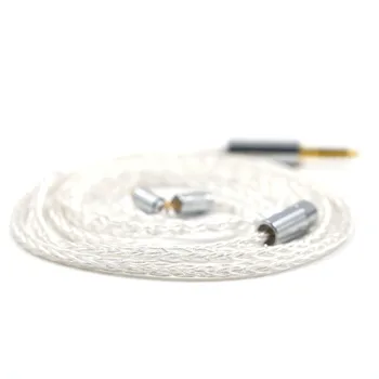 Кабель обновления BQEYZ, 8 нитей, Монокристаллический омедненный серебряный провод для наушников, сменный кабель для наушников, штекер 4,4 мм