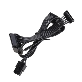 Для кабеля модуля питания G1G2G3 6pin к локтю Satax4, черный плоский кабельный Модульный кабель 85 см/33,5 дюйма
