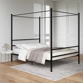 Металлическая кровать с балдахином, мебель для спальни, каркас односпальной кровати, каркас кровати размера 