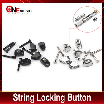 Кнопка блокировки струн 2шт для безголового гитарного бриджа 13x7x7,5 мм для хранения струн Гитарные детали Черный /никель