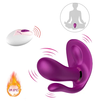 Фаллоимитатор с 9 режимами нагрева, вибратор, Беспроводной пульт дистанционного управления, USB-зарядка, женская мастурбация, игрушки для анального секса для женской пары