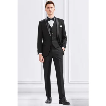 Lin2355-Деловой пиджак, тонкий черный деловой костюм