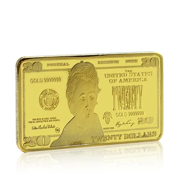 Золотой слиток США 20 долларов, Позолоченные Медали, Украшения, художественные Поделки, Монеты в долларах США, Подарки, Предметы коллекционирования
