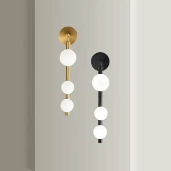 Постмодерн стеклянный шар настенный светильник декоративный черный золотой лампа для коридор ТВ фон зеркало Р9 прикроватные лампы для чтения
