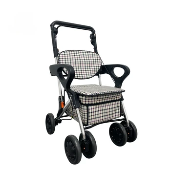 Складная прогулочная коляска для пожилых людей с сиденьем для покупок