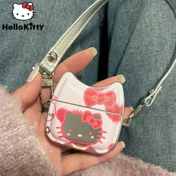 Sanrio Hello Kitty Kawaii Розовый Чехол Для наушников Bluetooth AirPods 1 2 3 Pro Чехол Женский Новый В Защитном Чехле Airpods Японский
