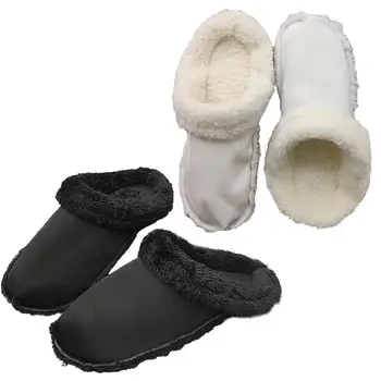 1 пара Съемных хлопчатобумажных рукавов для сабо, тапочки, черные / белые стельки, вставки, Обувь на меху, плюшевая подкладка, зимние теплые аксессуары