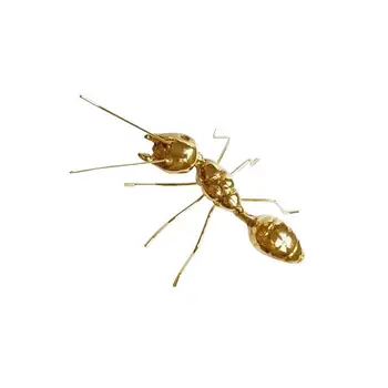 Металлическая фигурка муравья с гравировкой, муравьиный орнамент в винтажном стиле, массивная металлическая мини-скульптура муравья для дома, офиса, сада, рабочего стола