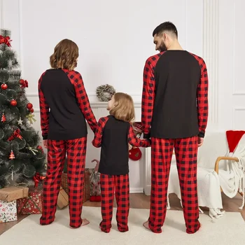 Пижамы для папы и мамы, одинаковые рождественские комплекты для малышей, одежда для сна для мамы и детей, семейные топы + брюки, одежда