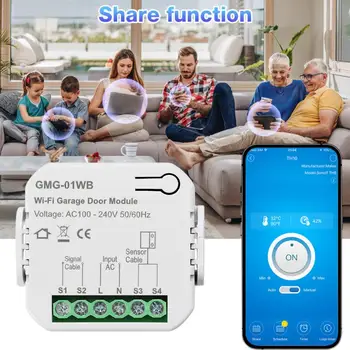 Tuya Wifi Контроллер гаражных ворот Smart Life Управление приложением в любом месте и функция записи истории Работает с Alexa Google Home