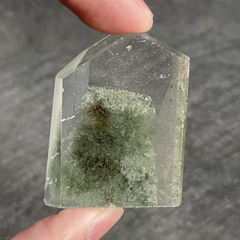 45 г Натурального зеленого фантомного украшения Полированный кварцевый кристалл Исцеление Рейки