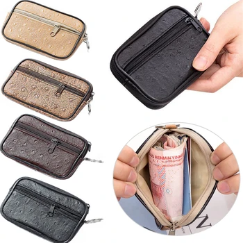 Мужская сумка для мелочи в повседневном стиле на молнии, кошелек для мелочи, сумка для кошелька, мини-мягкий мужской женский держатель для карт, монет, ключей