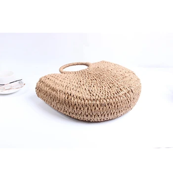 Пляжная бумажная веревка, пляжная сумка-тоут из искусственной соломы ручной работы, кошелек из искусственной соломы, женские сумки