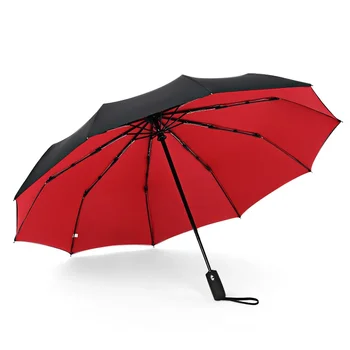 Ветрозащитный Двухслойный Устойчивый зонт, Полностью автоматический дождь, Мужчины, Женщины, 10-Килограммовый Роскошный Деловой Мужской Большой зонт-зонтик