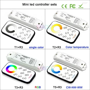 Bincolor Mini LED Strip Light Controller затемнение/CCT/RGB/CW NW WW Приемник диммера и беспроводной дистанционный переключатель ленты лампы 12V 24V