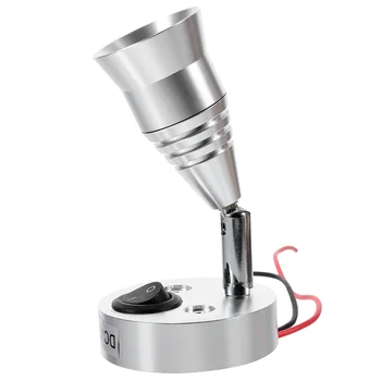 RV Light Морское внутреннее освещение Прикроватный алюминиевый светодиодный настенный светильник для дома на колесах с прицепом, 12V 3W