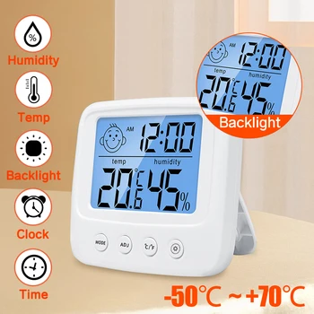 ЖК-цифровой термометр Гигрометр с подсветкой Измеритель температуры и влажности в помещении Датчик Электронной метеостанции Измеритель комнатного ребенка