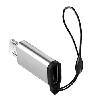 Конвертер типа C от Женщины к мужчине Micro USB Поддерживает Зарядку и Синхронизацию данных Разъем Адаптера USB C к Micro USB с Ремешком QXNF